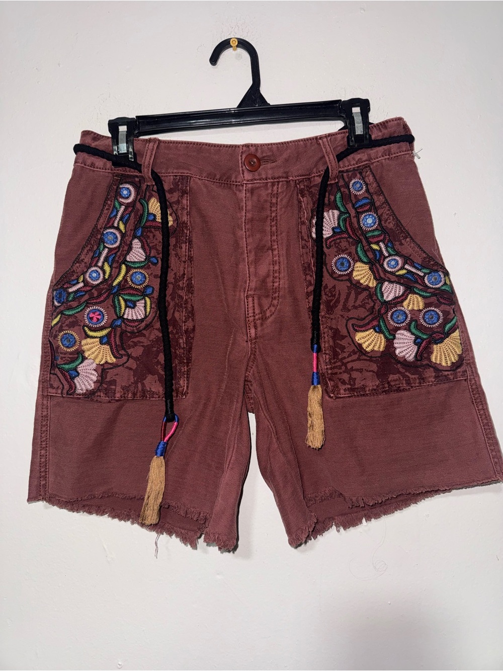 Free People Boho Embroidered Shorts